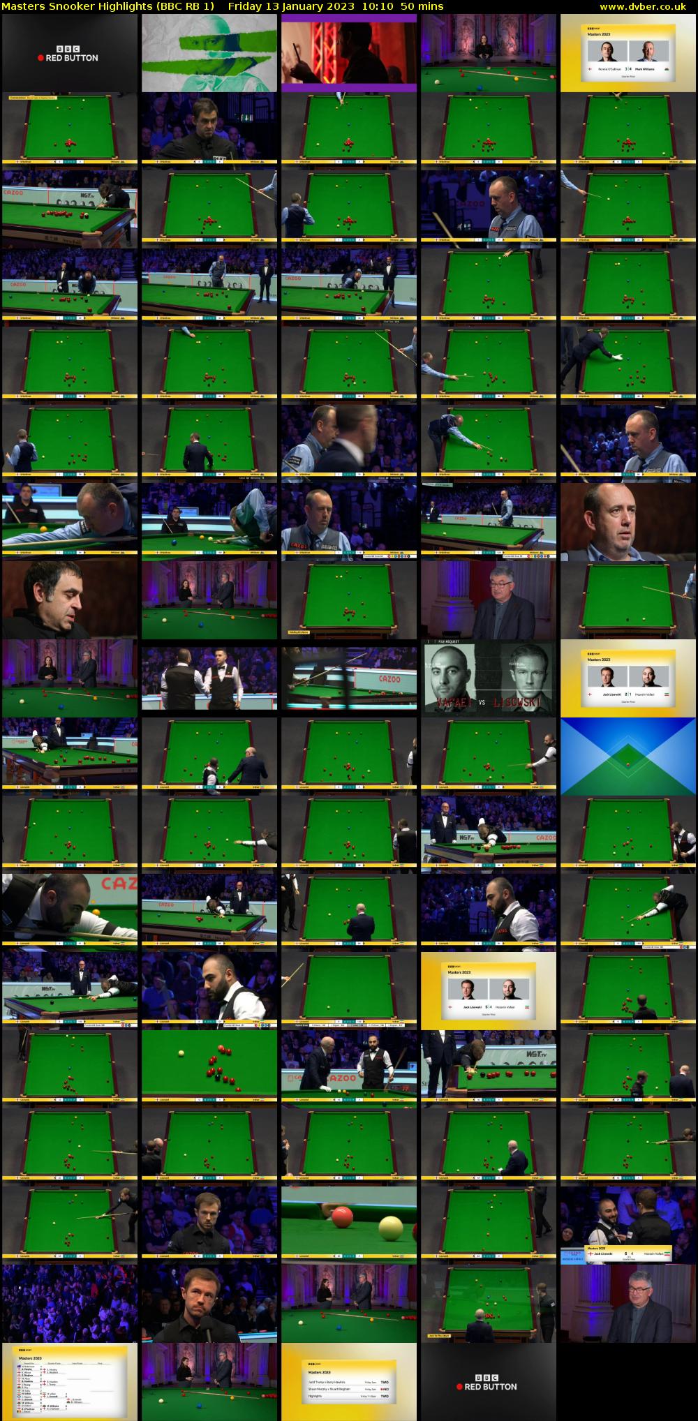 Masters Snooker Highlights (BBC RB 1) Friday 13 January 2023 10:10 - 11:00