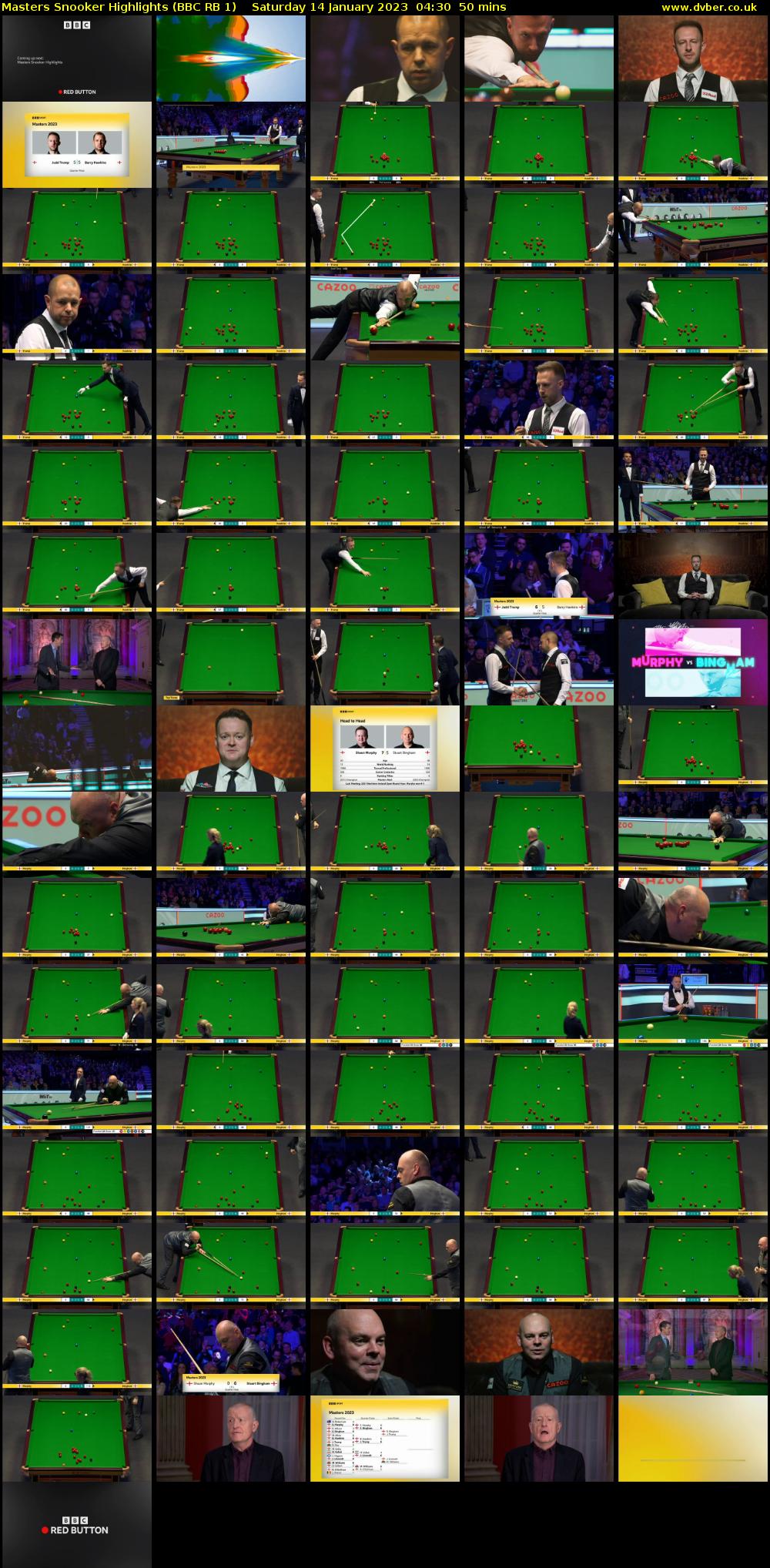 Masters Snooker Highlights (BBC RB 1) Saturday 14 January 2023 04:30 - 05:20