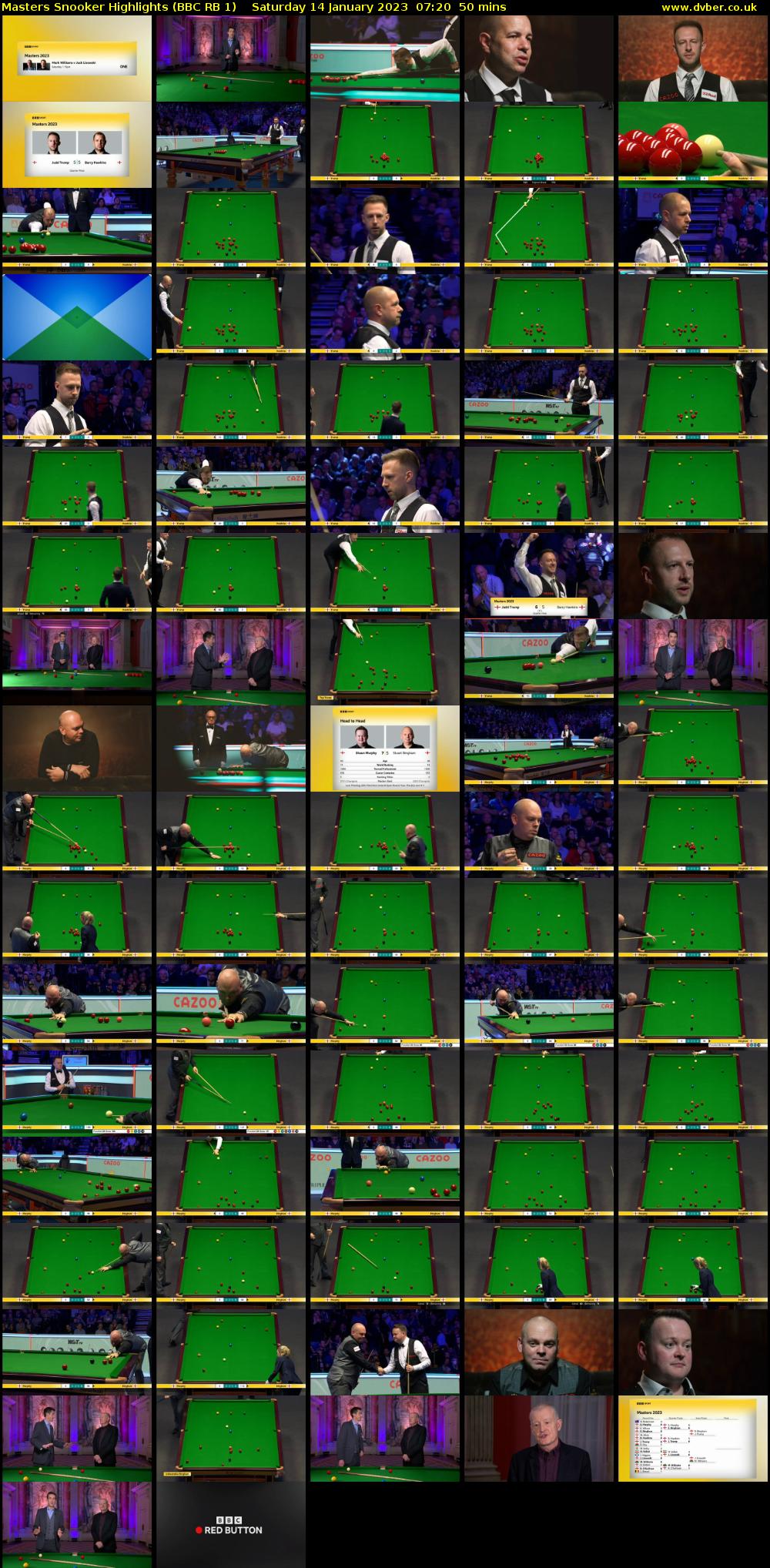 Masters Snooker Highlights (BBC RB 1) Saturday 14 January 2023 07:20 - 08:10