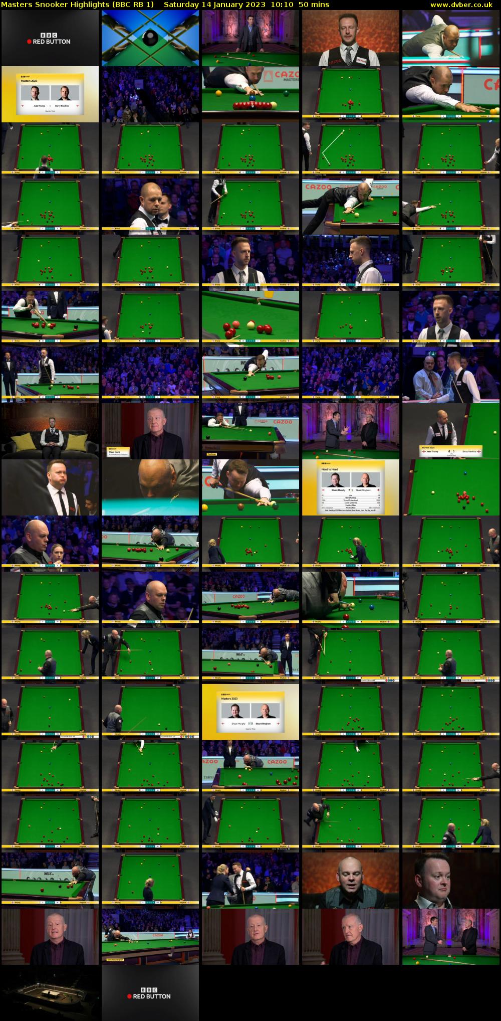 Masters Snooker Highlights (BBC RB 1) Saturday 14 January 2023 10:10 - 11:00