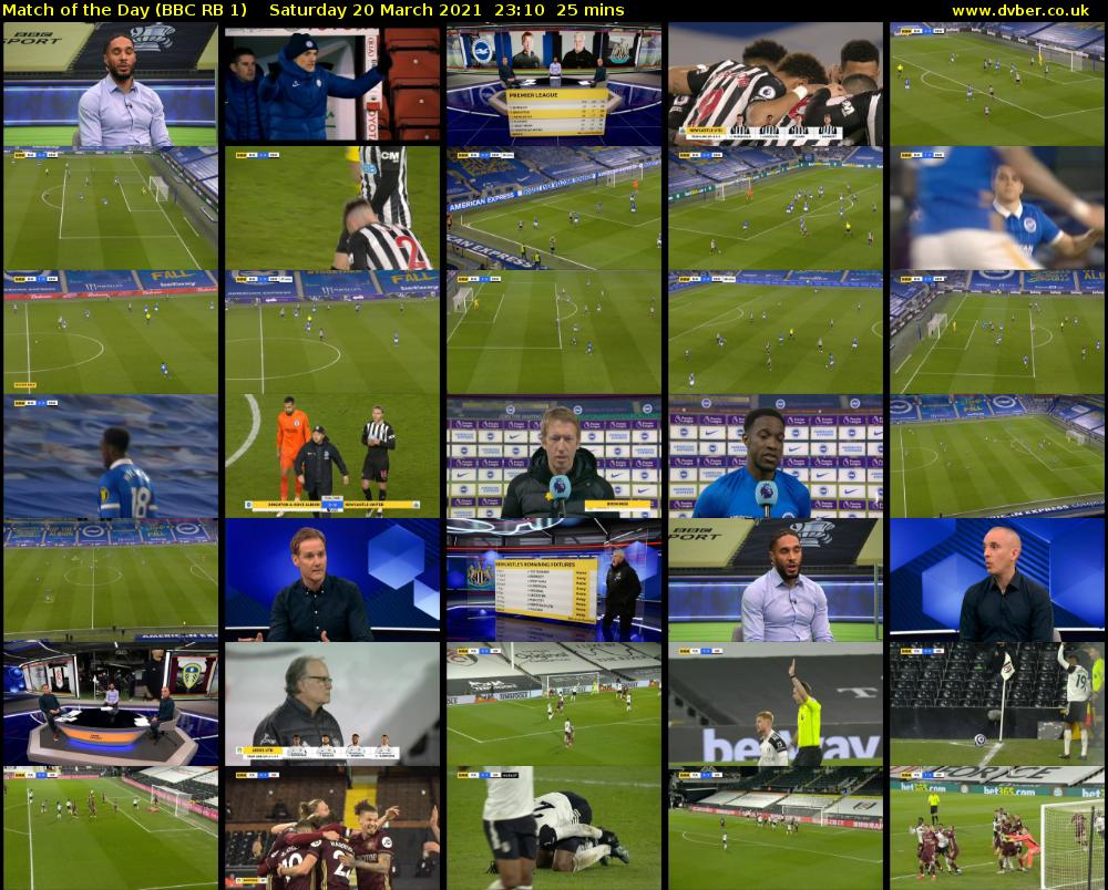 Match of the Day (BBC RB 1) Saturday 20 March 2021 23:10 - 23:35