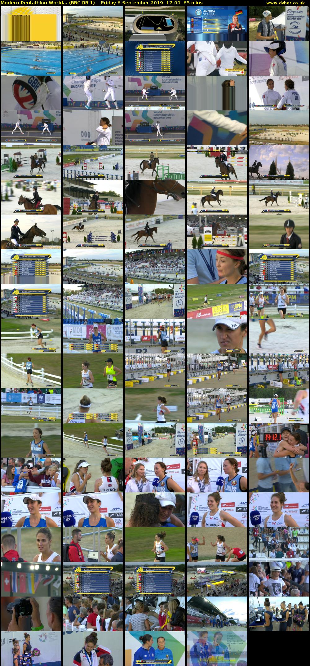 Modern Pentathlon World... (BBC RB 1) Friday 6 September 2019 17:00 - 18:05
