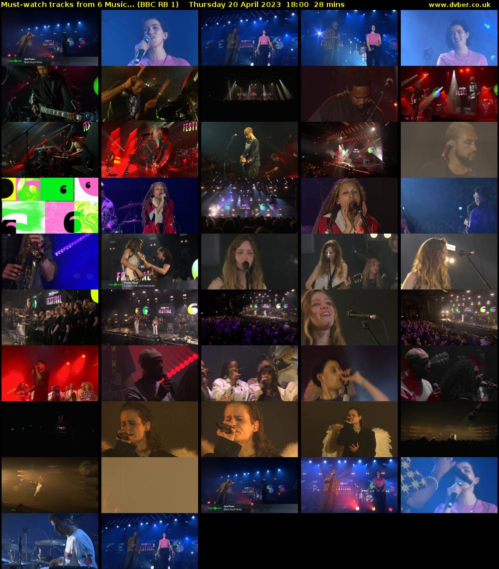 Must-watch tracks from 6 Music... (BBC RB 1) Thursday 20 April 2023 18:00 - 18:28