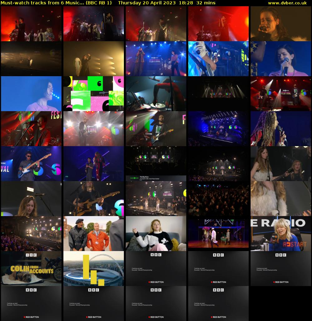 Must-watch tracks from 6 Music... (BBC RB 1) Thursday 20 April 2023 18:28 - 19:00