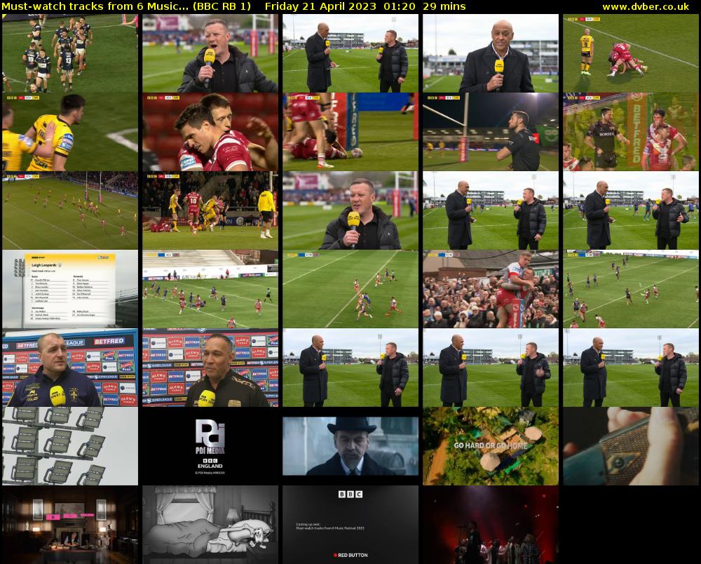 Must-watch tracks from 6 Music... (BBC RB 1) Friday 21 April 2023 01:20 - 01:49