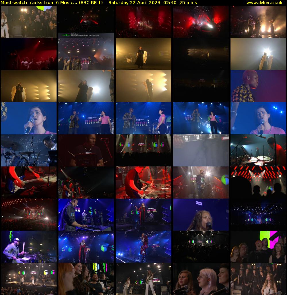Must-watch tracks from 6 Music... (BBC RB 1) Saturday 22 April 2023 02:40 - 03:05