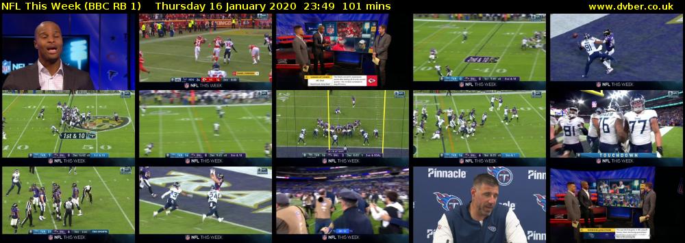 NFL This Week (BBC RB 1) Thursday 16 January 2020 23:49 - 01:30