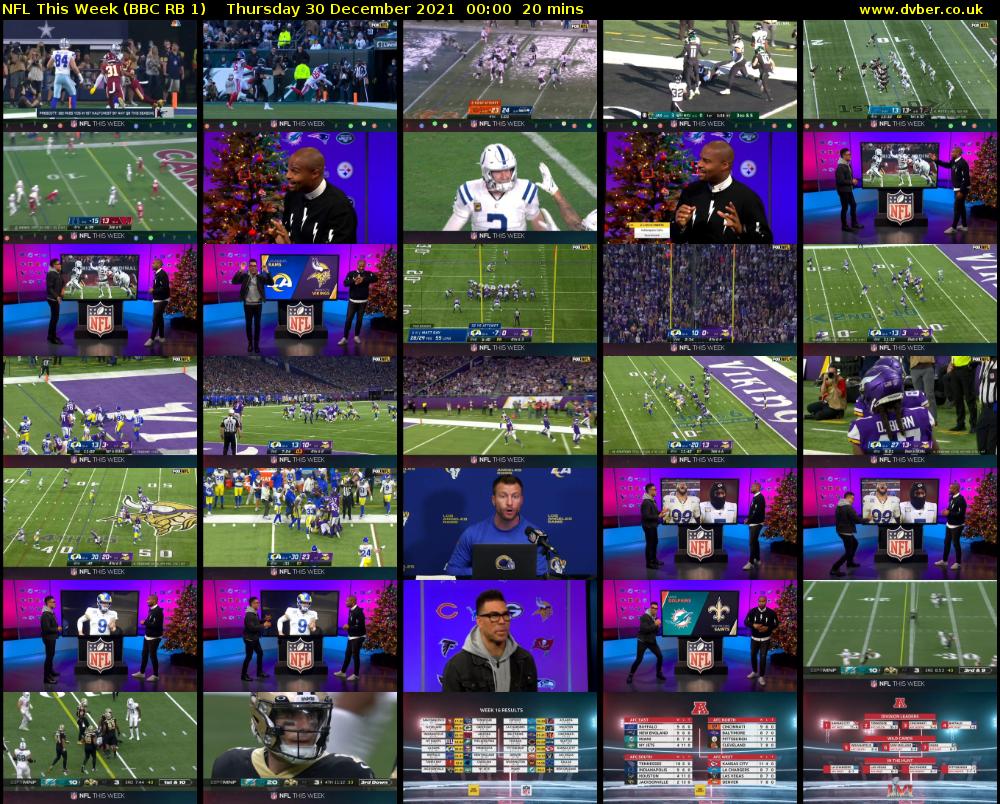 NFL This Week (BBC RB 1) Thursday 30 December 2021 00:00 - 00:20