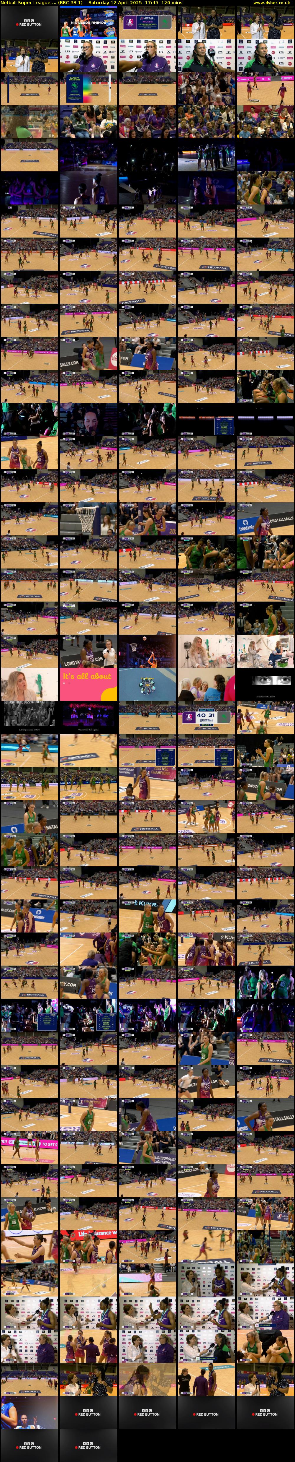 Netball Super League:... (BBC RB 1) Saturday 12 April 2025 17:45 - 19:45