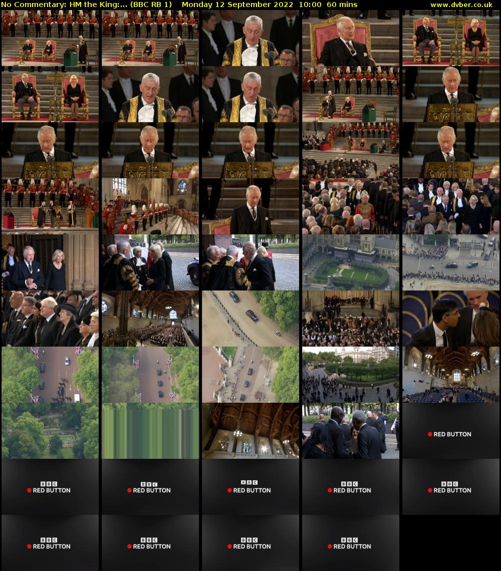 No Commentary: HM the King:... (BBC RB 1) Monday 12 September 2022 10:00 - 11:00