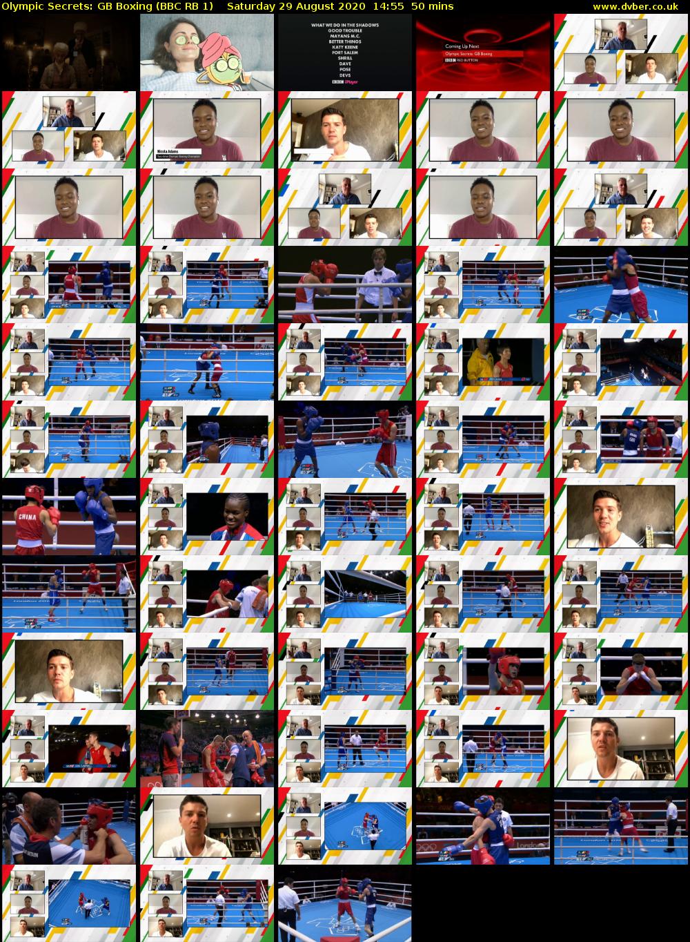 Olympic Secrets: GB Boxing (BBC RB 1) Saturday 29 August 2020 14:55 - 15:45
