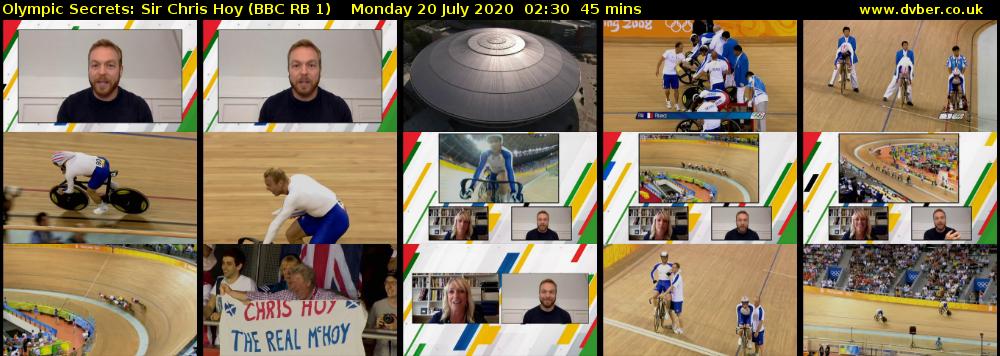 Olympic Secrets: Sir Chris Hoy (BBC RB 1) Monday 20 July 2020 02:30 - 03:15