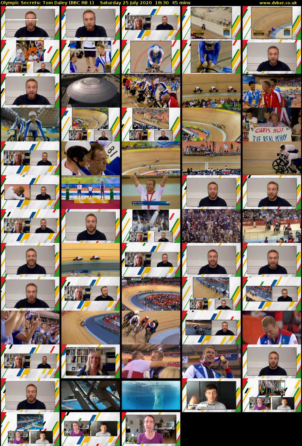 Olympic Secrets: Tom Daley (BBC RB 1) Saturday 25 July 2020 18:30 - 19:15