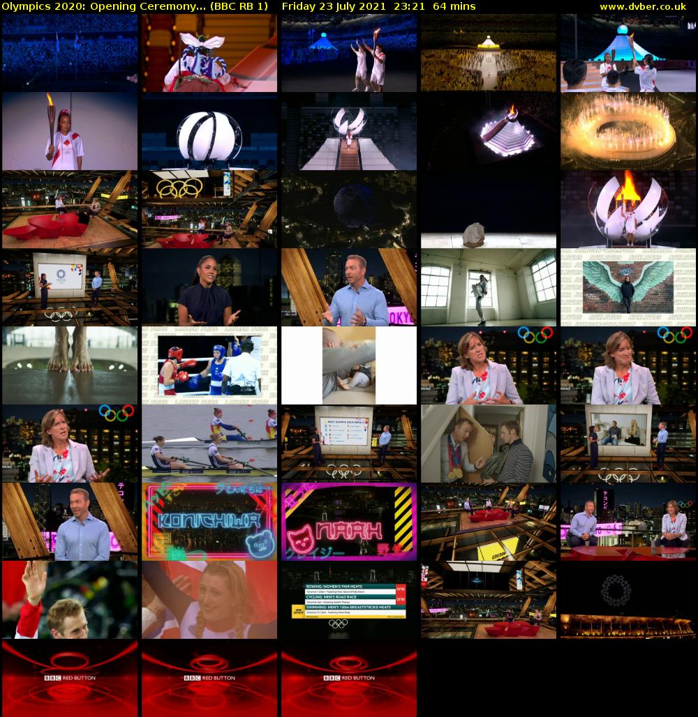 Olympics 2020: Opening Ceremony... (BBC RB 1) Friday 23 July 2021 23:21 - 00:25