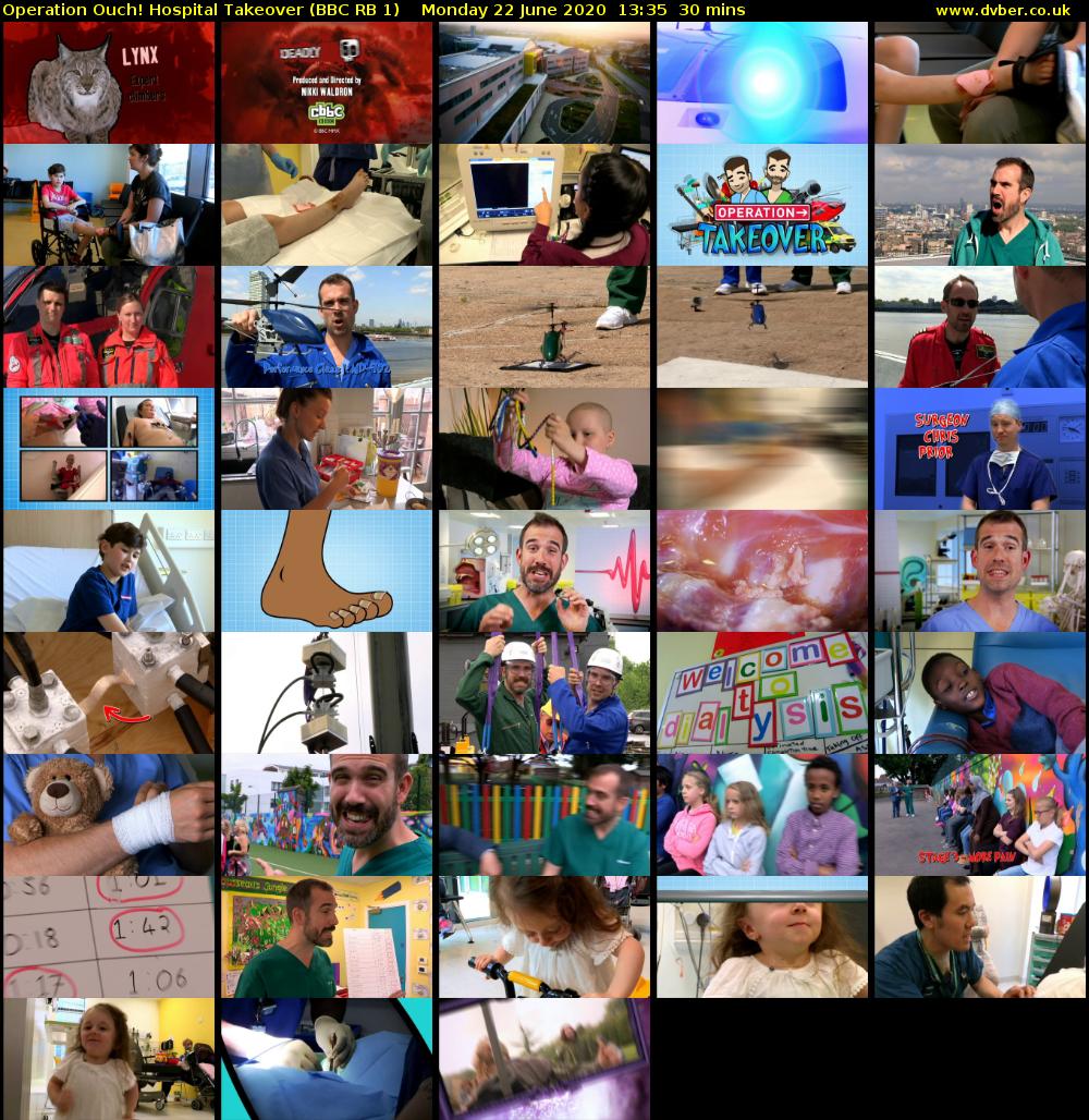 Operation Ouch! Hospital Takeover (BBC RB 1) Monday 22 June 2020 13:35 - 14:05