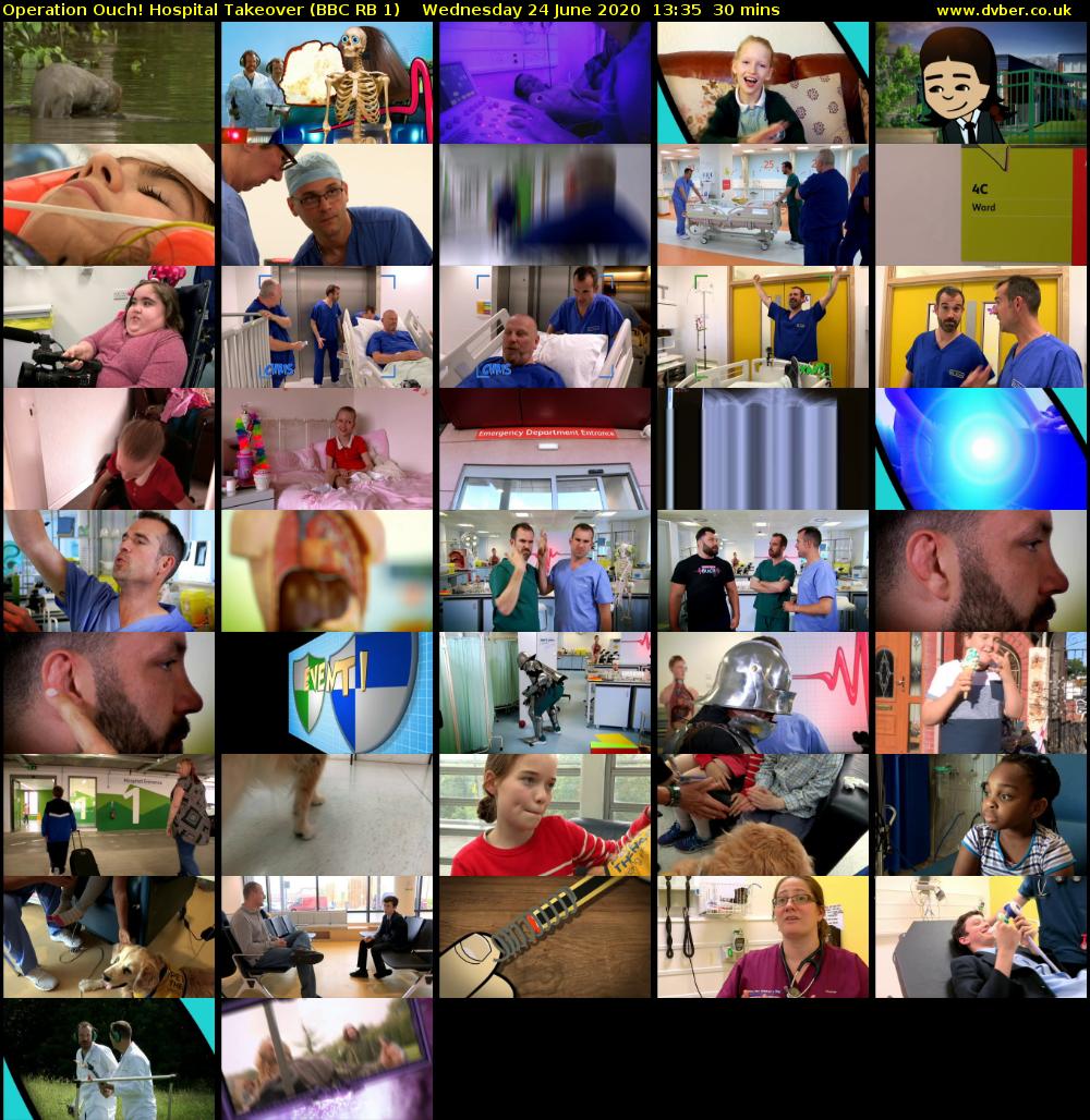 Operation Ouch! Hospital Takeover (BBC RB 1) Wednesday 24 June 2020 13:35 - 14:05