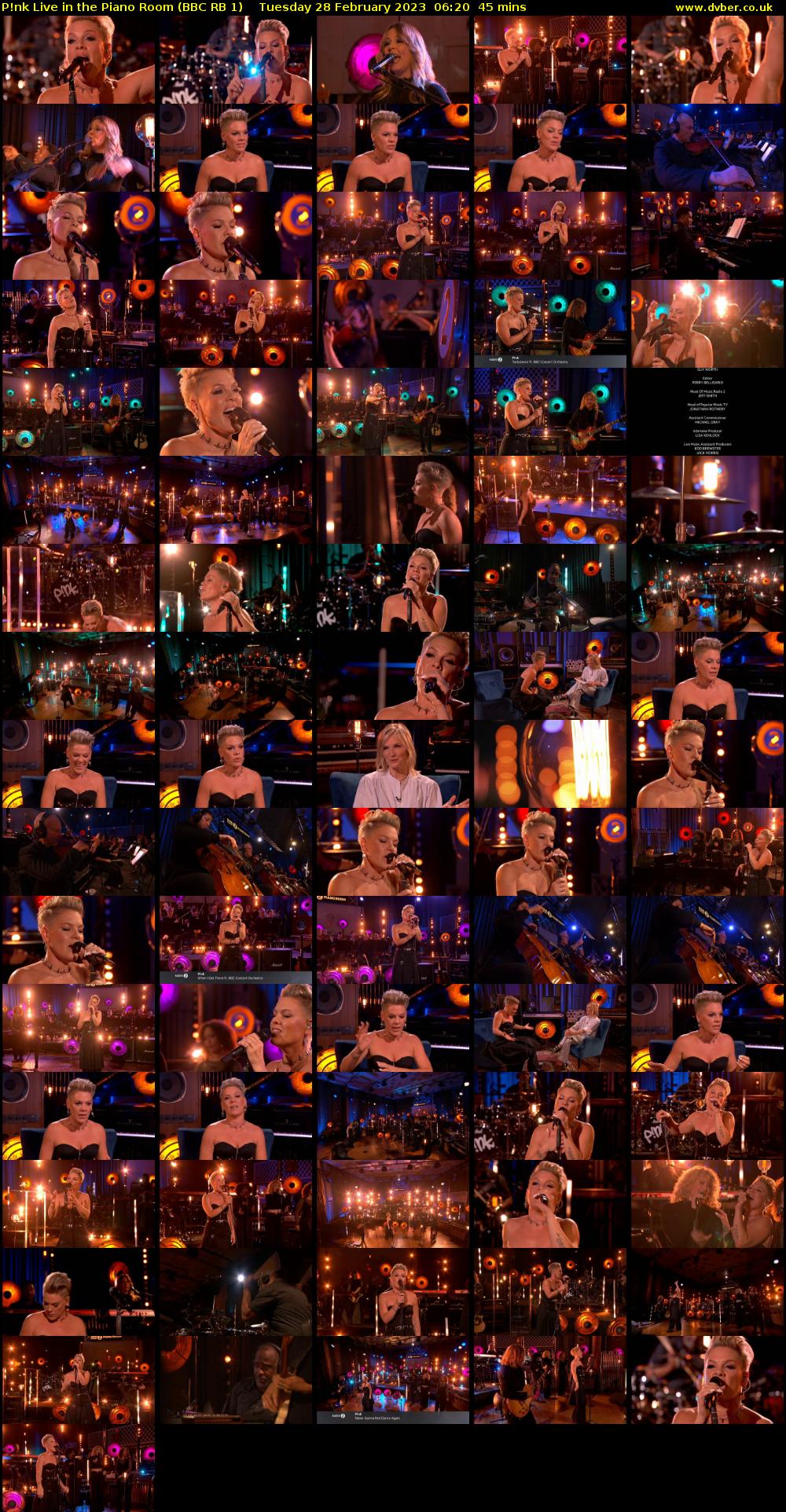 P!nk Live in the Piano Room (BBC RB 1) Tuesday 28 February 2023 06:20 - 07:05