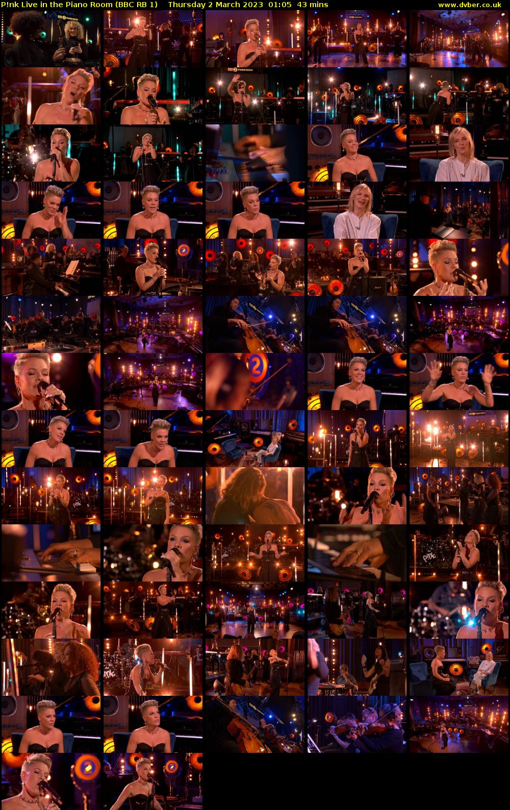 P!nk Live in the Piano Room (BBC RB 1) Thursday 2 March 2023 01:05 - 01:48