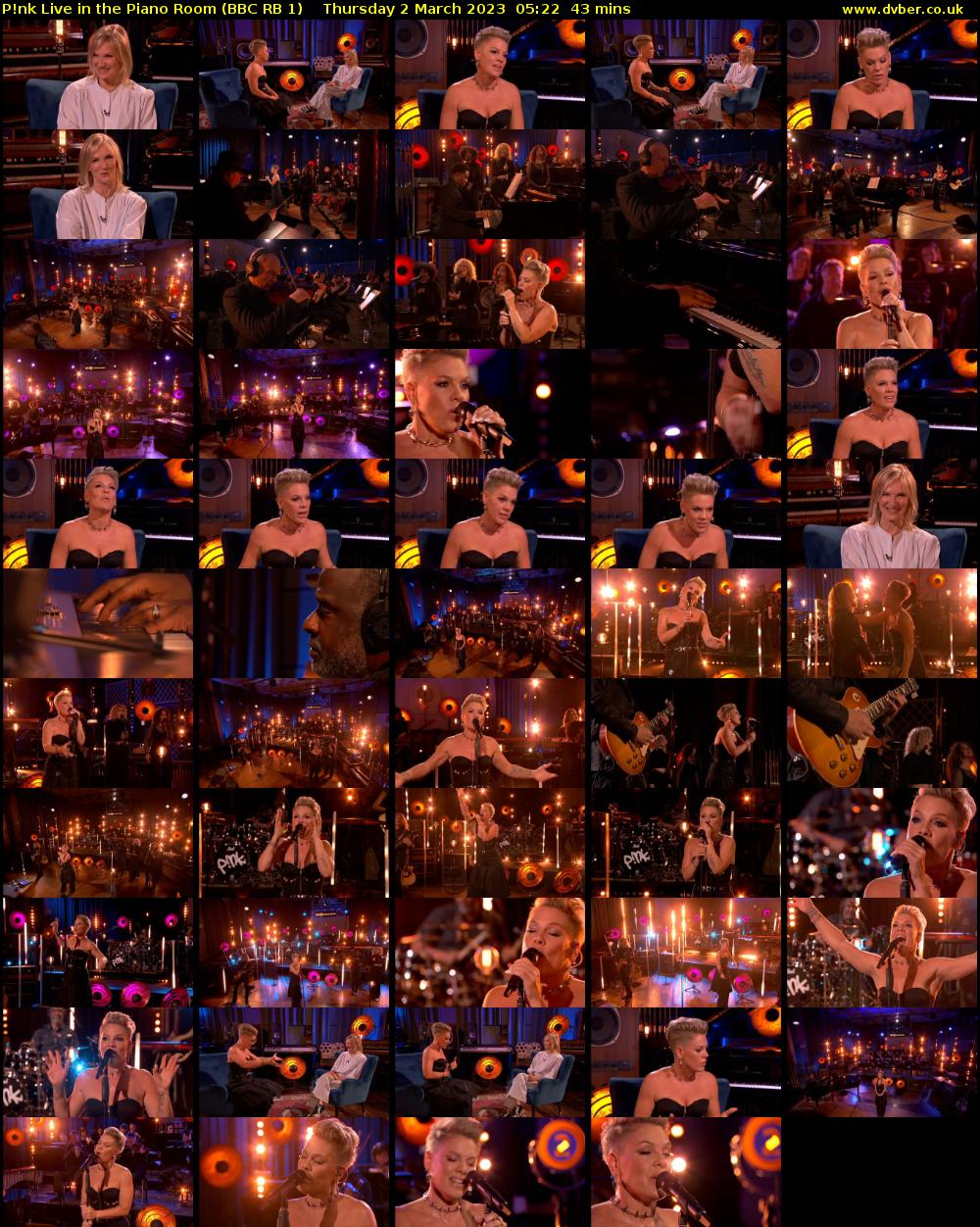 P!nk Live in the Piano Room (BBC RB 1) Thursday 2 March 2023 05:22 - 06:05