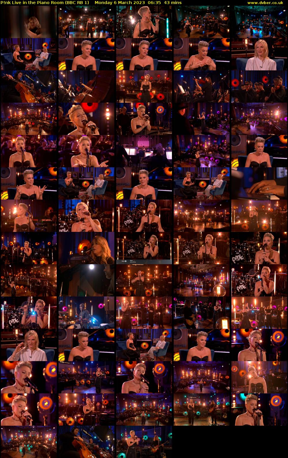 P!nk Live in the Piano Room (BBC RB 1) Monday 6 March 2023 06:35 - 07:18