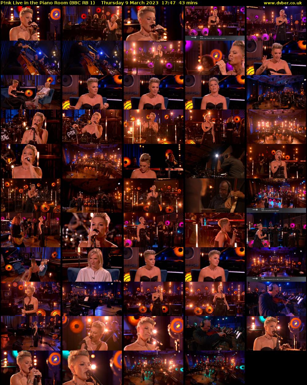 P!nk Live in the Piano Room (BBC RB 1) Thursday 9 March 2023 17:47 - 18:30