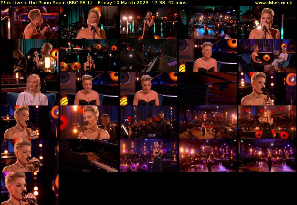 P!nk Live in the Piano Room (BBC RB 1) Friday 10 March 2023 17:38 - 18:20