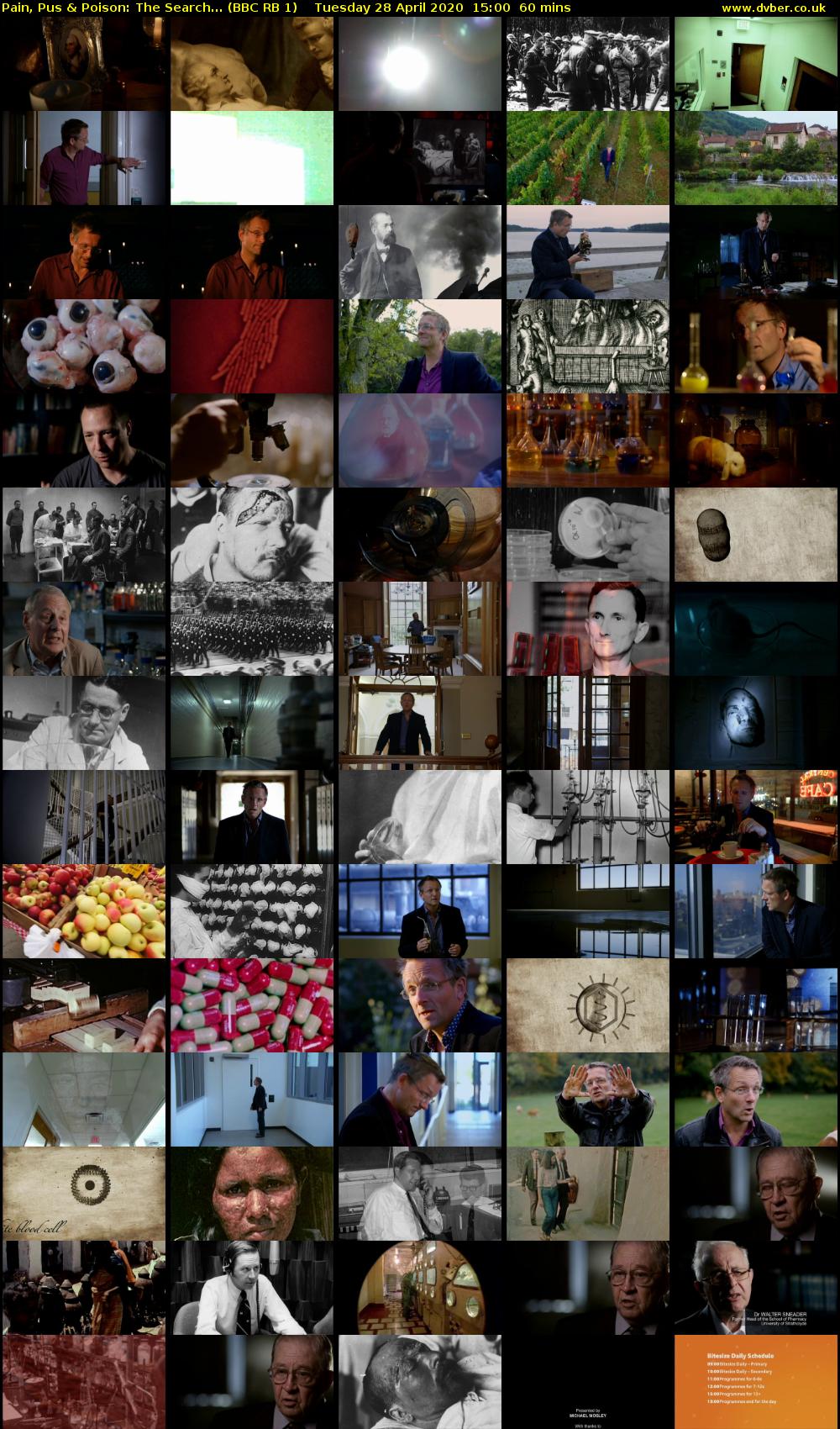 Pain, Pus & Poison: The Search... (BBC RB 1) Tuesday 28 April 2020 15:00 - 16:00