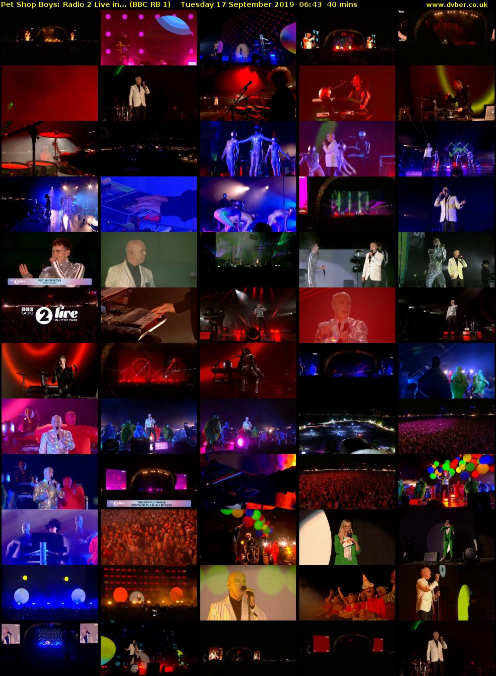 Pet Shop Boys: Radio 2 Live in... (BBC RB 1) Tuesday 17 September 2019 06:43 - 07:23