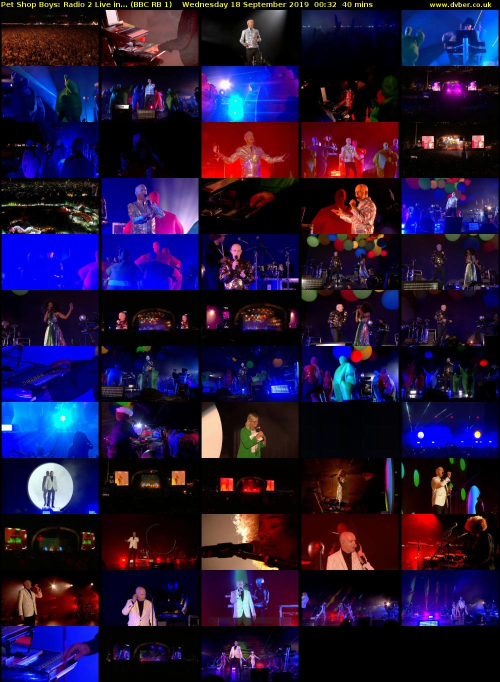 Pet Shop Boys: Radio 2 Live in... (BBC RB 1) Wednesday 18 September 2019 00:32 - 01:12