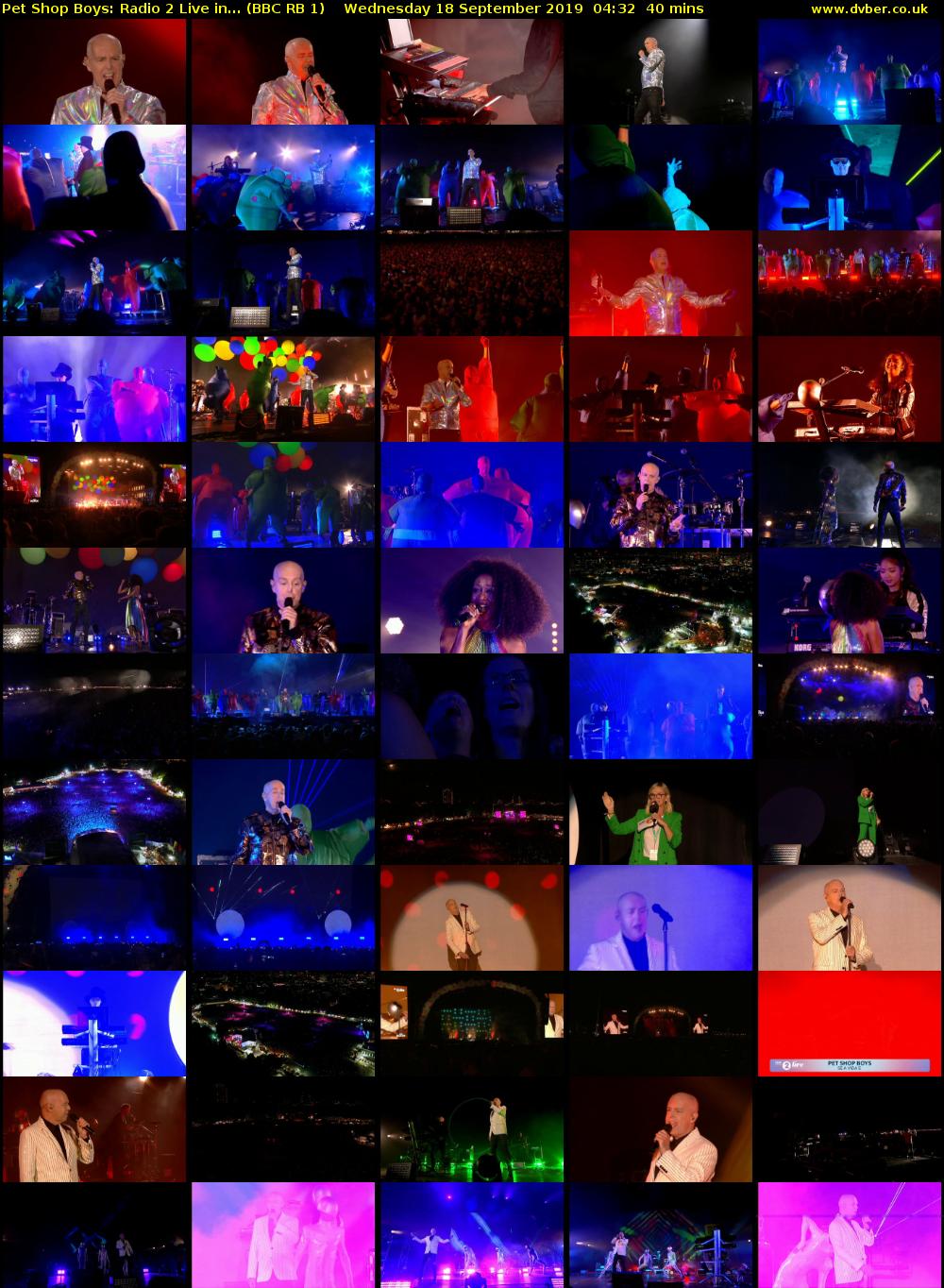 Pet Shop Boys: Radio 2 Live in... (BBC RB 1) Wednesday 18 September 2019 04:32 - 05:12
