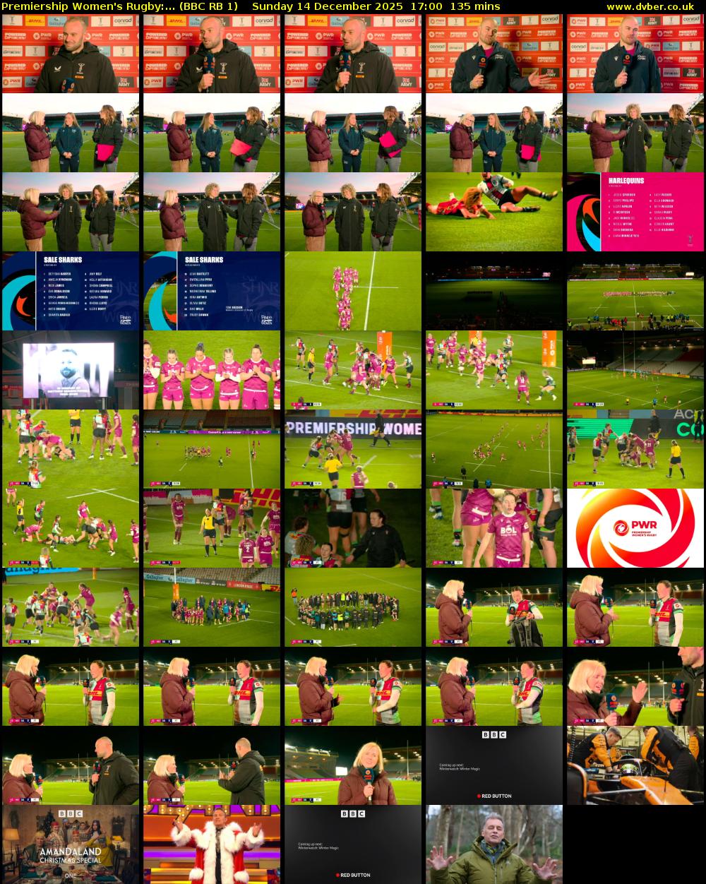 Premiership Women's Rugby:... (BBC RB 1) Sunday 14 December 2025 17:00 - 19:15