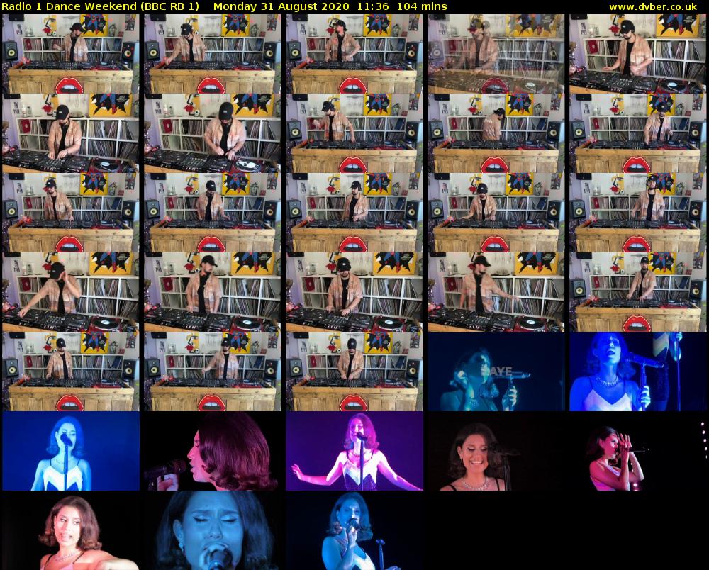 Radio 1 Dance Weekend (BBC RB 1) Monday 31 August 2020 11:36 - 13:20