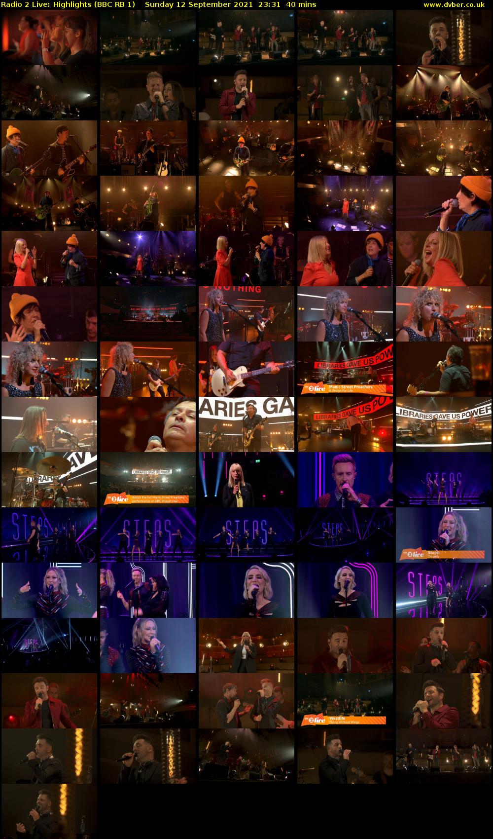 Radio 2 Live: Highlights (BBC RB 1) Sunday 12 September 2021 23:31 - 00:11