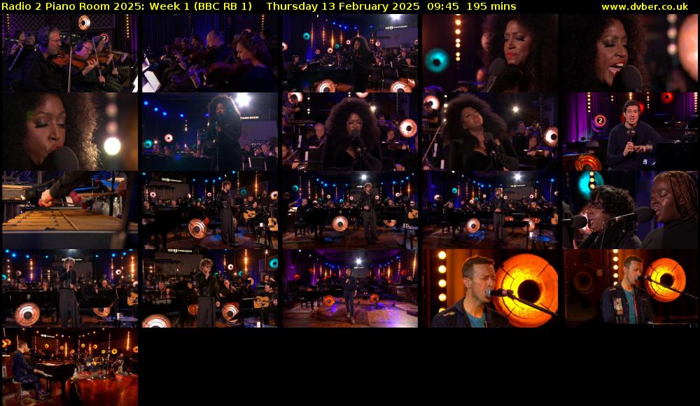 Radio 2 Piano Room 2025: Week 1 (BBC RB 1) Thursday 13 February 2025 09:45 - 13:00