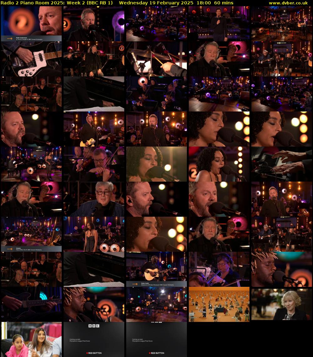 Radio 2 Piano Room 2025: Week 2 (BBC RB 1) Wednesday 19 February 2025 18:00 - 19:00