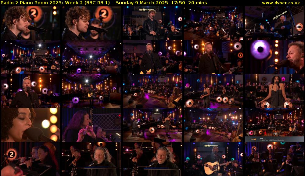 Radio 2 Piano Room 2025: Week 2 (BBC RB 1) Sunday 9 March 2025 17:50 - 18:10