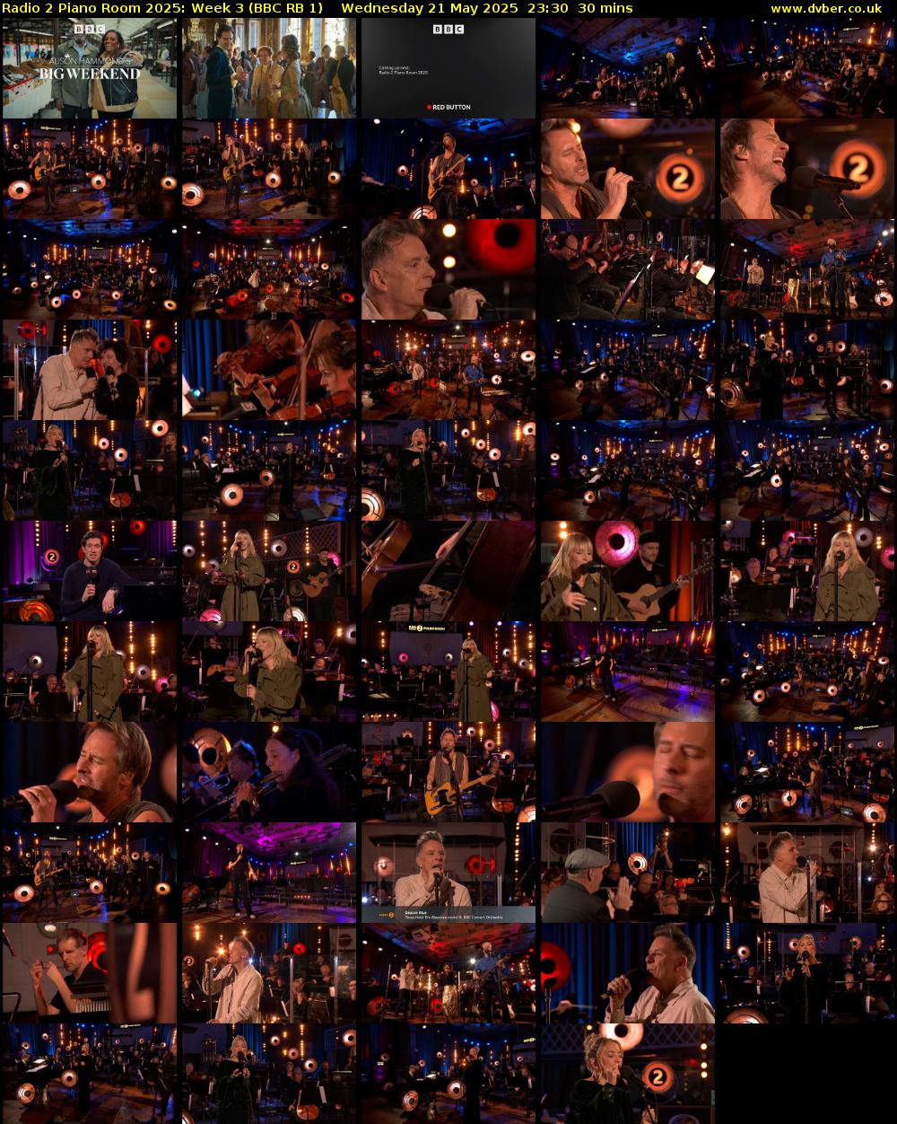Radio 2 Piano Room 2025: Week 3 (BBC RB 1) Wednesday 21 May 2025 23:30 - 00:00