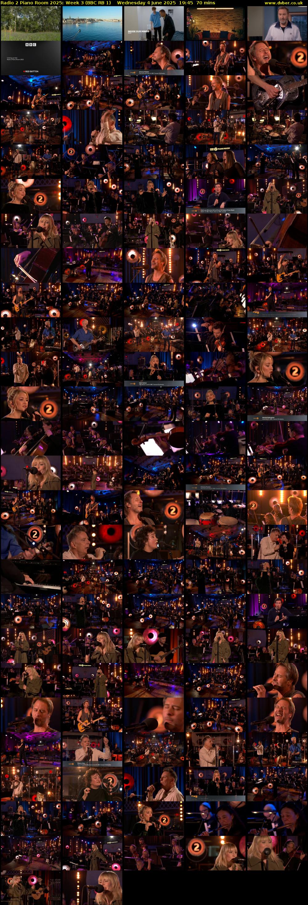 Radio 2 Piano Room 2025: Week 3 (BBC RB 1) Wednesday 4 June 2025 19:45 - 20:55