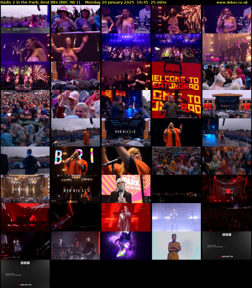 Radio 2 in the Park: Best Bits (BBC RB 1) Monday 20 January 2025 16:45 - 17:10