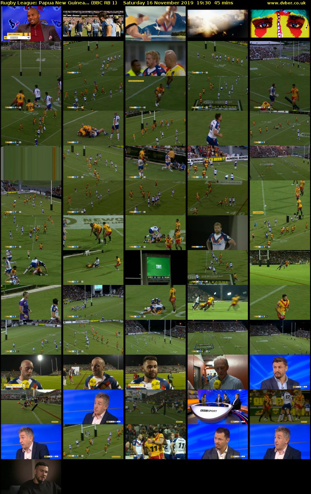 Rugby League: Papua New Guinea... (BBC RB 1) Saturday 16 November 2019 19:30 - 20:15