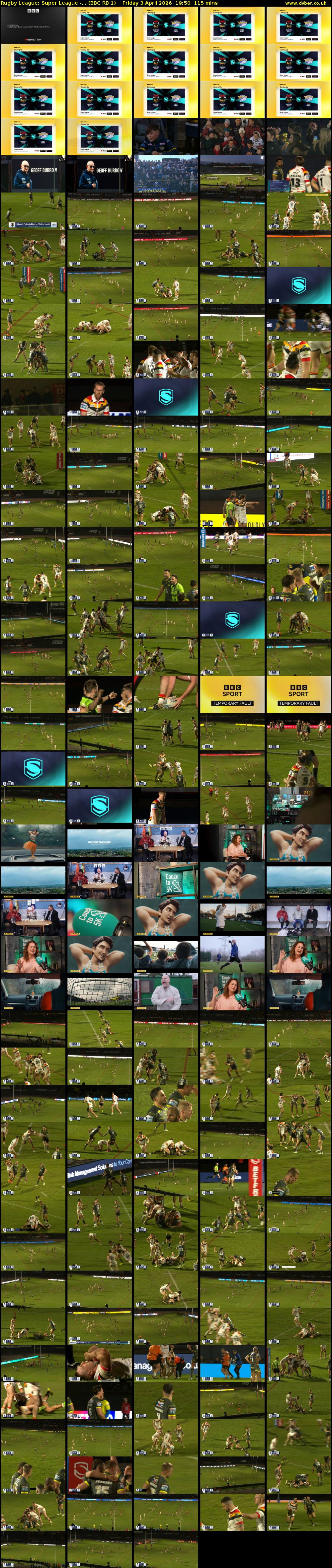 Rugby League: Super League -... (BBC RB 1) Friday 3 April 2026 19:50 - 21:45