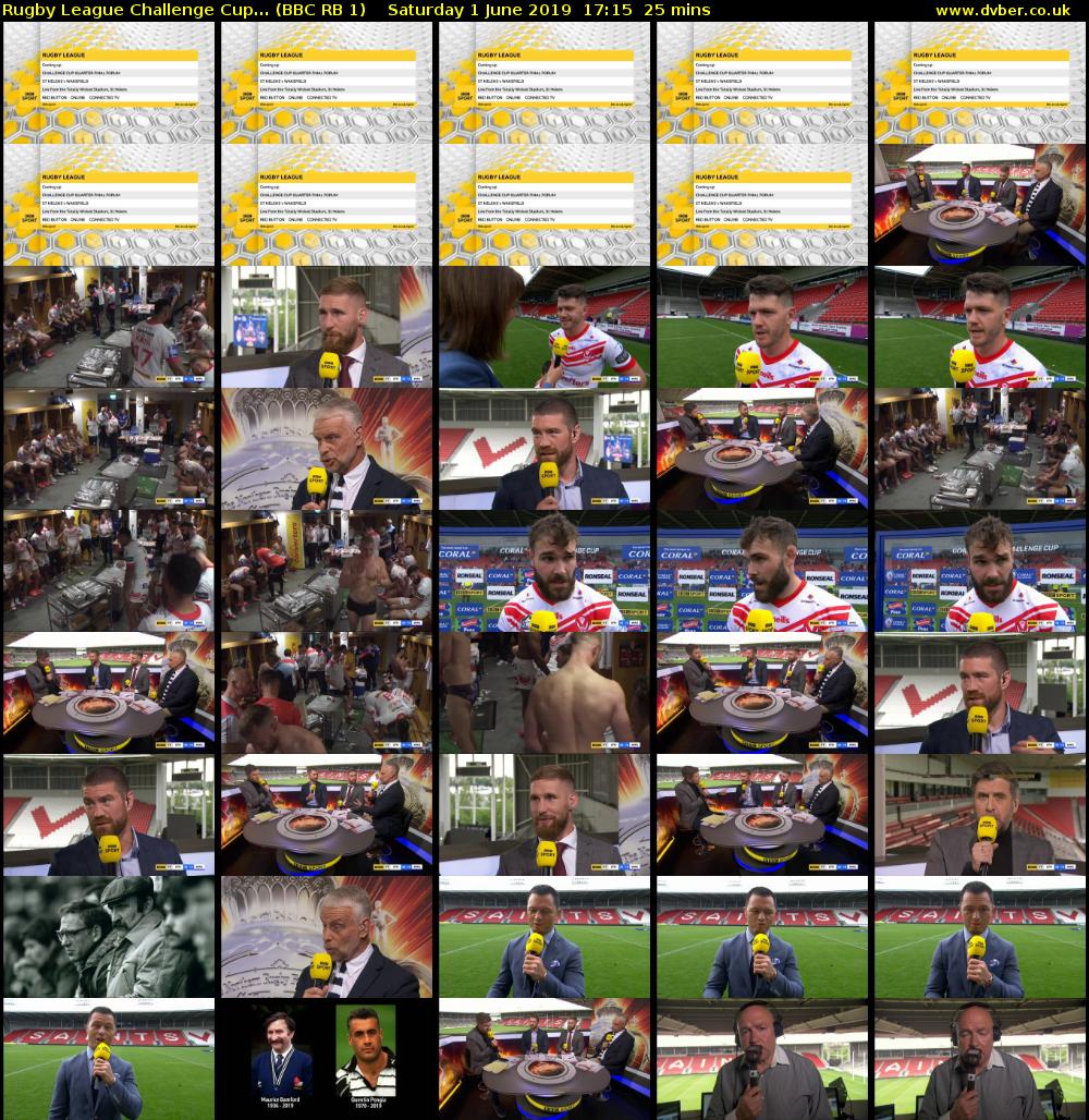 Rugby League Challenge Cup... (BBC RB 1) Saturday 1 June 2019 17:15 - 17:40