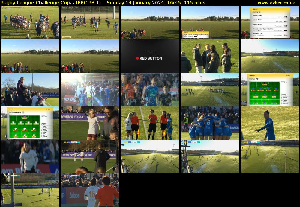 Rugby League Challenge Cup... (BBC RB 1) Sunday 14 January 2024 16:45 - 18:40