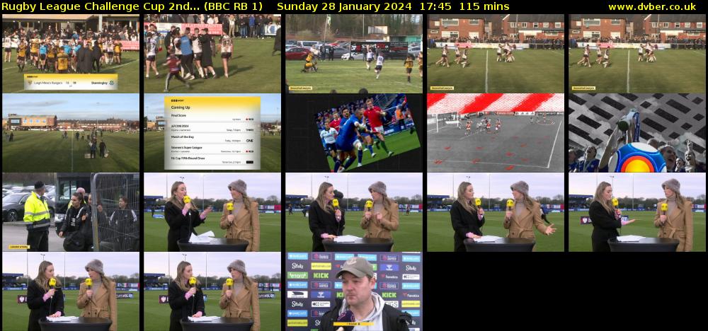 Rugby League Challenge Cup 2nd... (BBC RB 1) Sunday 28 January 2024 17:45 - 19:40