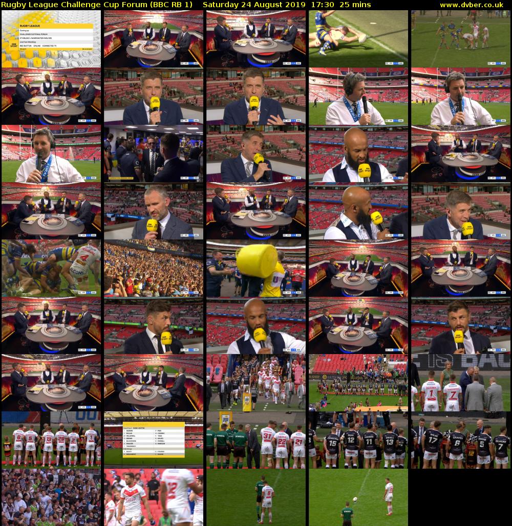 Rugby League Challenge Cup Forum (BBC RB 1) Saturday 24 August 2019 17:30 - 17:55