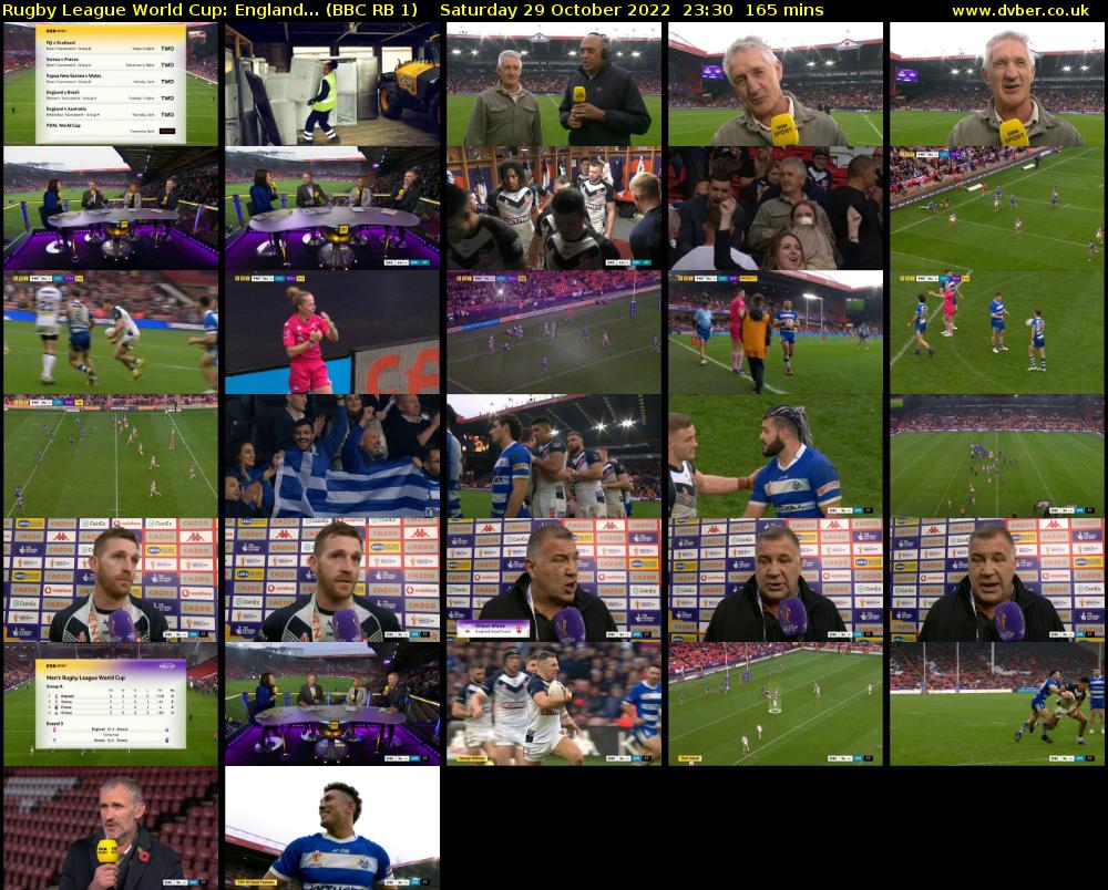 Rugby League World Cup: England... (BBC RB 1) Saturday 29 October 2022 23:30 - 01:15