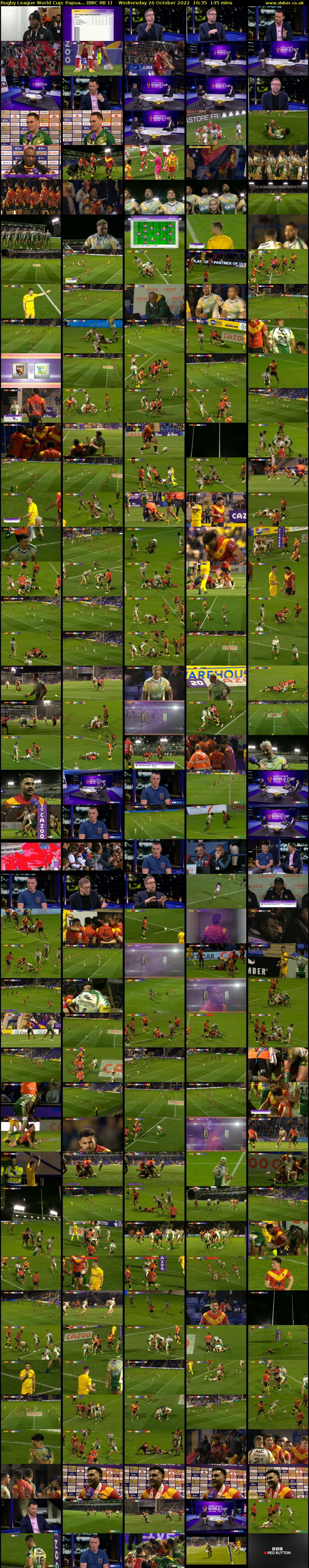 Rugby League World Cup: Papua... (BBC RB 1) Wednesday 26 October 2022 16:35 - 19:00