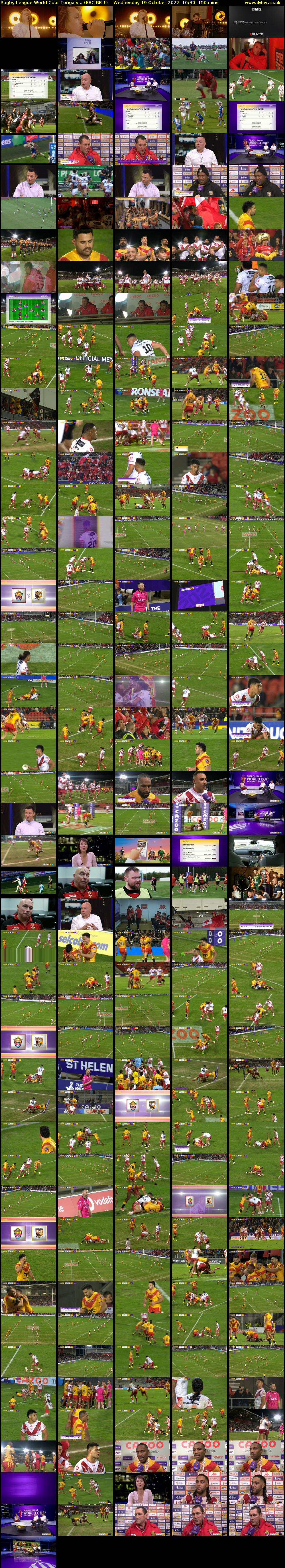 Rugby League World Cup: Tonga v... (BBC RB 1) Wednesday 19 October 2022 16:30 - 19:00