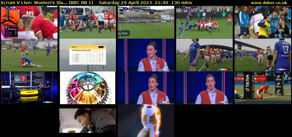Scrum V Live: Women's Six... (BBC RB 1) Saturday 29 April 2023 21:40 - 23:50