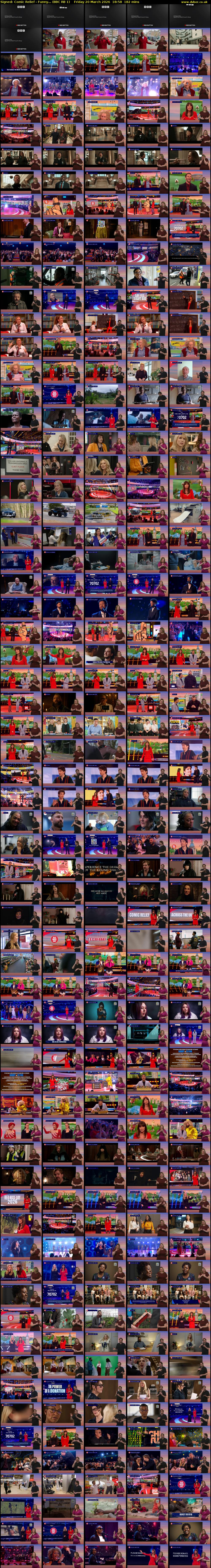 Signed: Comic Relief - Funny... (BBC RB 1) Friday 20 March 2026 18:58 - 22:00